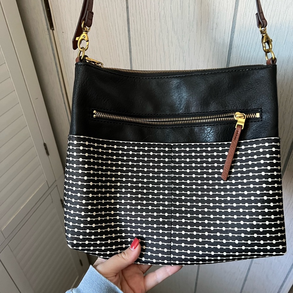 Fossil Fiona Striped Crossbody Bag